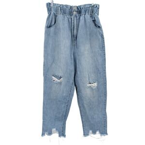 Tricot Paperbag‎ Mom Jeans Blue Distressed Wide Leg Size 3x Y2K Soft Grunge